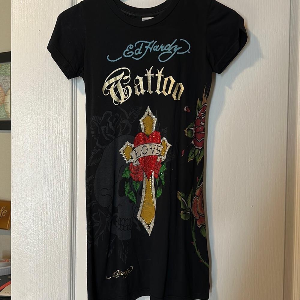 Black rose Ed Hardy shirt